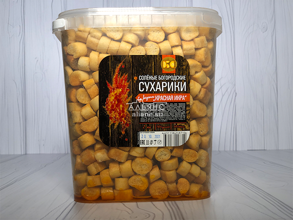 Сухарики с красной икрой в Коньково