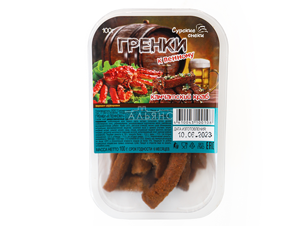 Сурские гренки Камчатский краб (100 гр) в Коньково