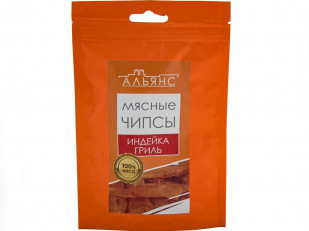 Мучные полоски ЗЕЛЁНЫЕ со вкусом барбекю 76 гр: Мясо (АЛЬЯНС) вяленое индейка 